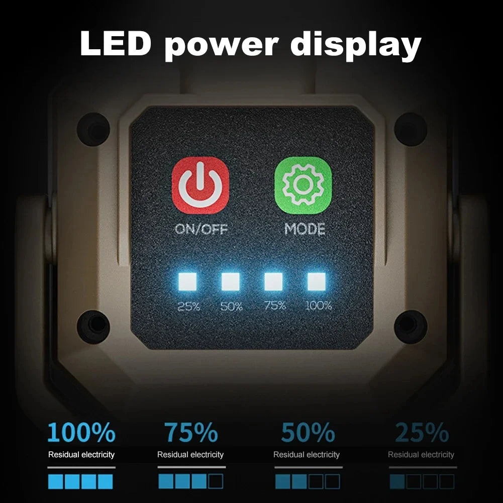 Torcia LED da Lavoro Ricaricabile con Base Magnetica – Impermeabile