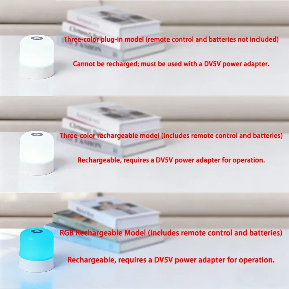 Lampada LED RGB Dimmerabile da Tavolo con Touch Screen – Ricaricabile o a Spina