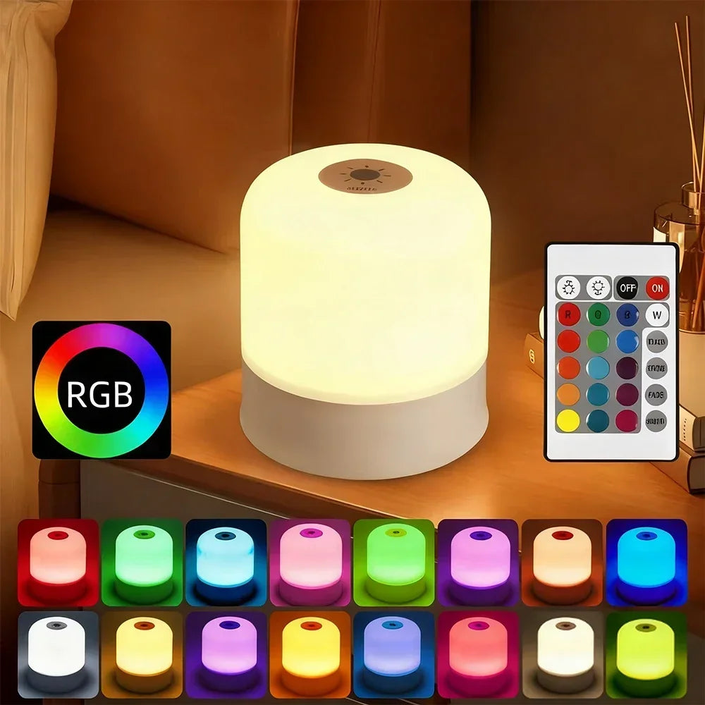 Lampada LED RGB Dimmerabile da Tavolo con Touch Screen – Ricaricabile o a Spina