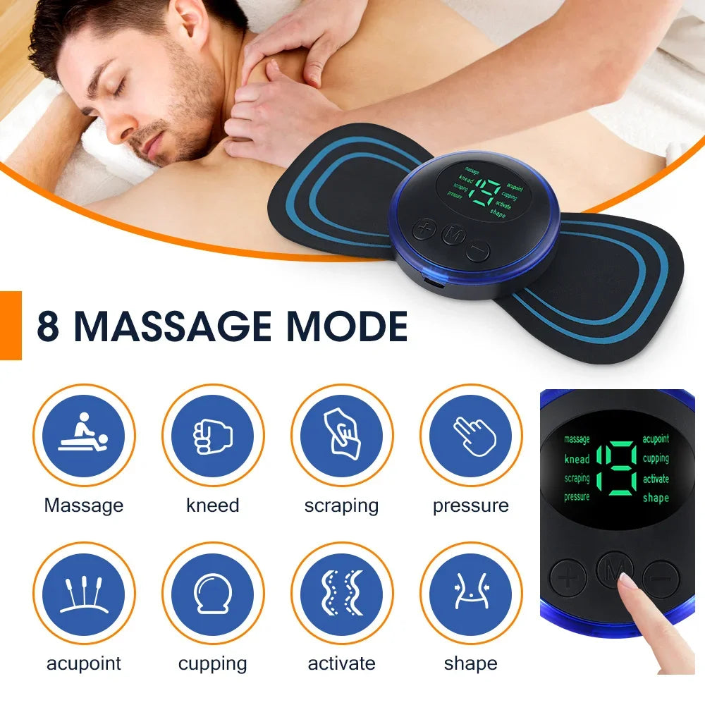 Massaggiatore Elettrico EMS per Collo e Muscoli – Stimolatore a Bassa Frequenza