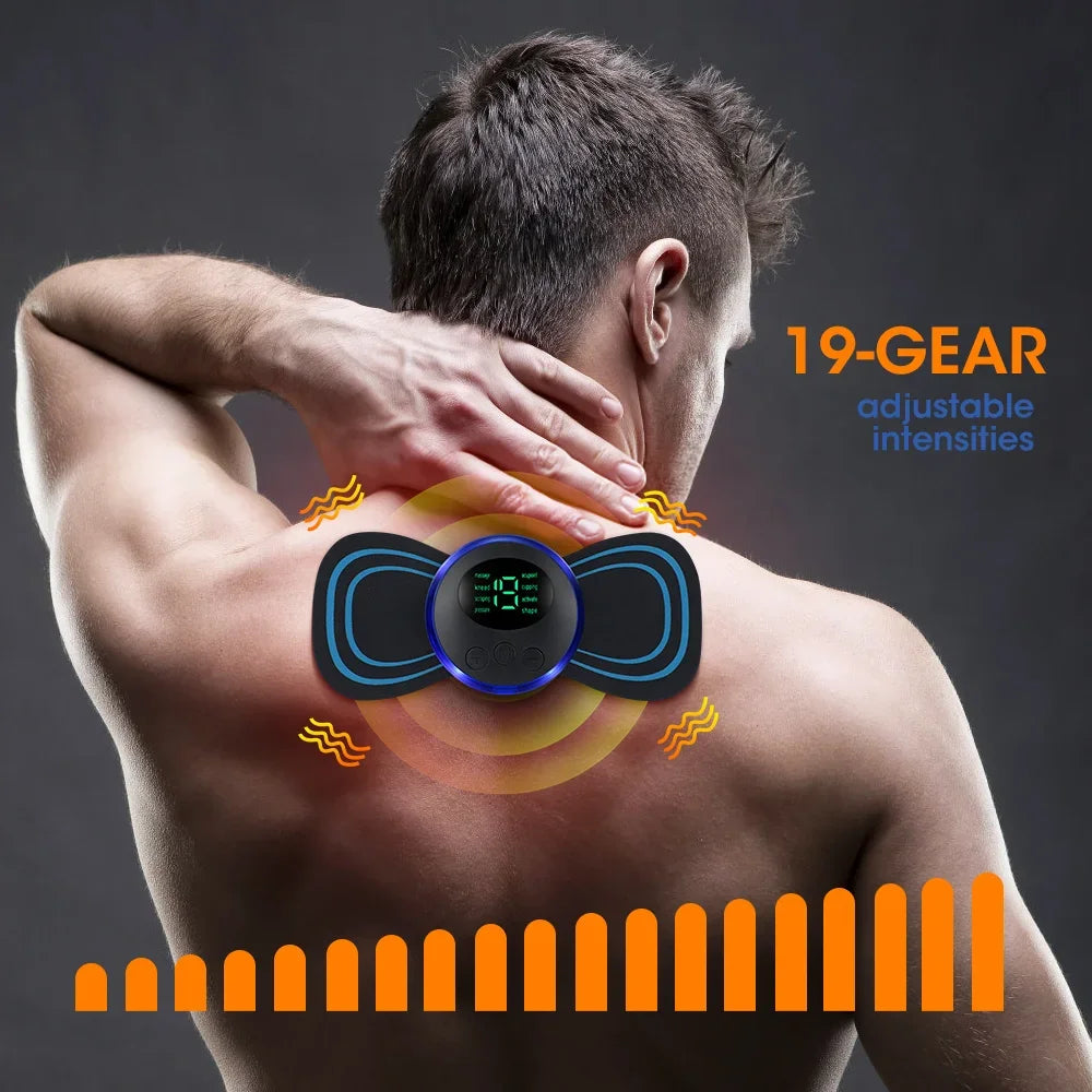 Massaggiatore Elettrico EMS per Collo e Muscoli – Stimolatore a Bassa Frequenza