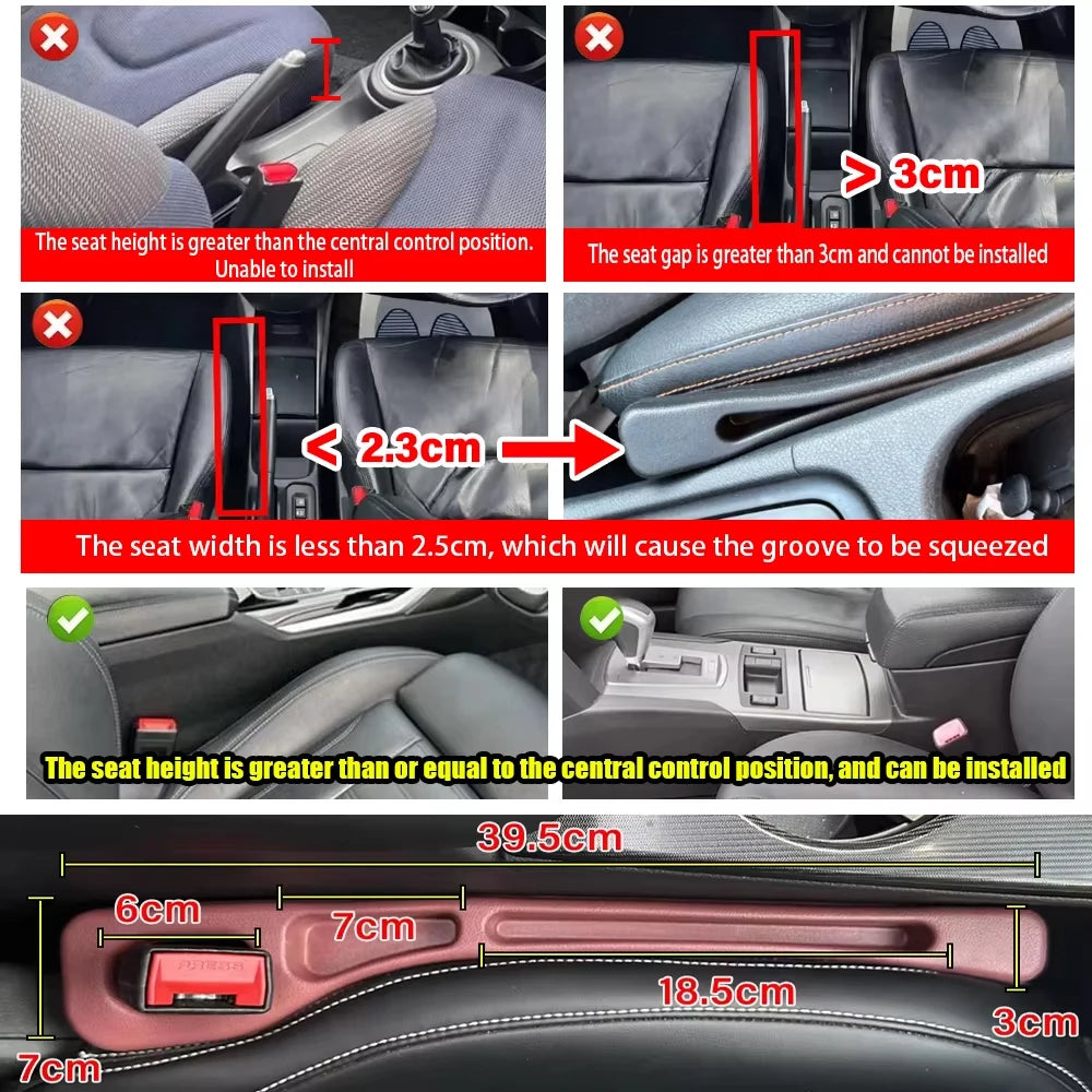 Riempitivo Fessura Sedile Auto con Vano Portaoggetti (2 pz)