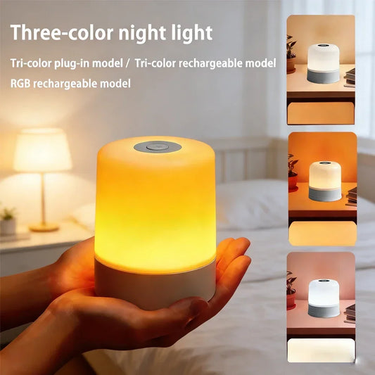Lampada LED RGB Dimmerabile da Tavolo con Touch Screen – Ricaricabile o a Spina