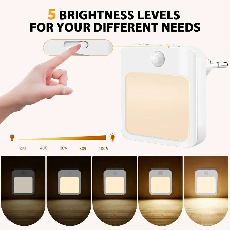 Luce Notturna LED con Sensore di Movimento – Spina EU/US per Camera dei Bambini