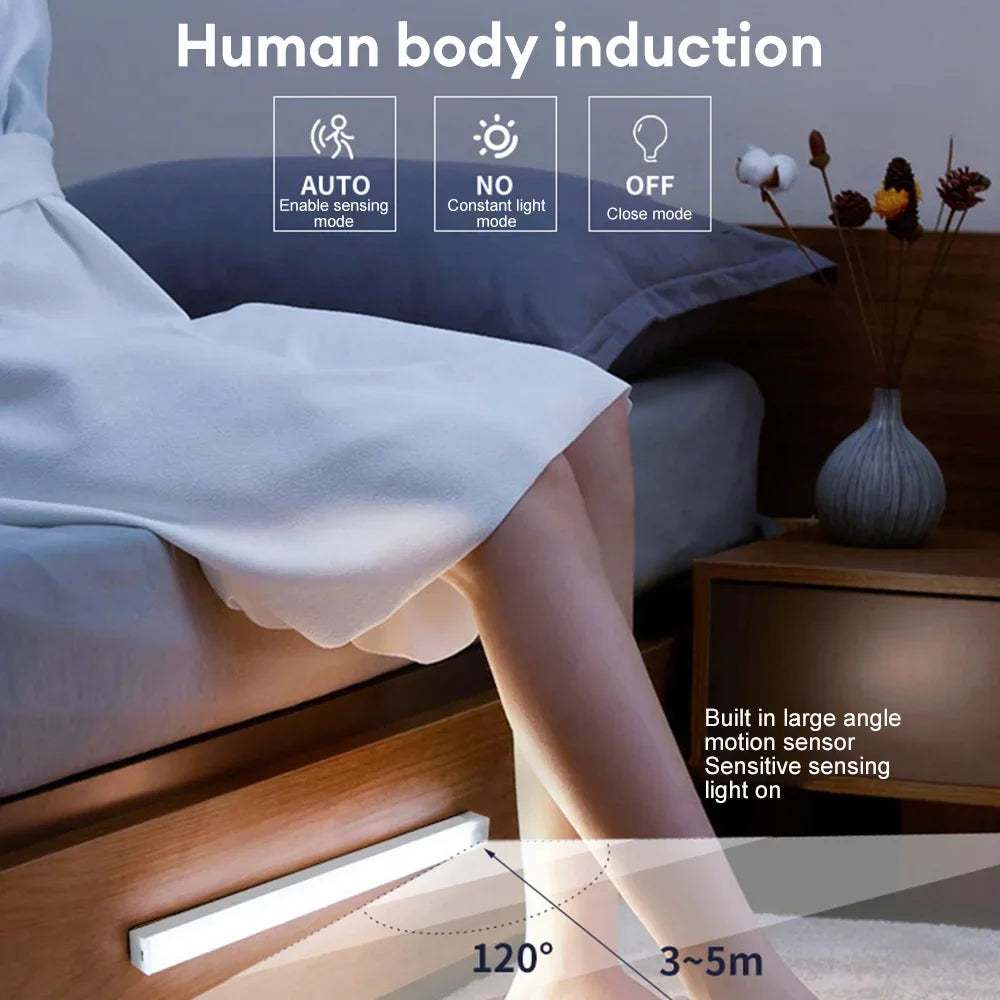 Luce LED con Sensore di Movimento – Wireless Ricaricabile USB-C per Cucina e Armadio