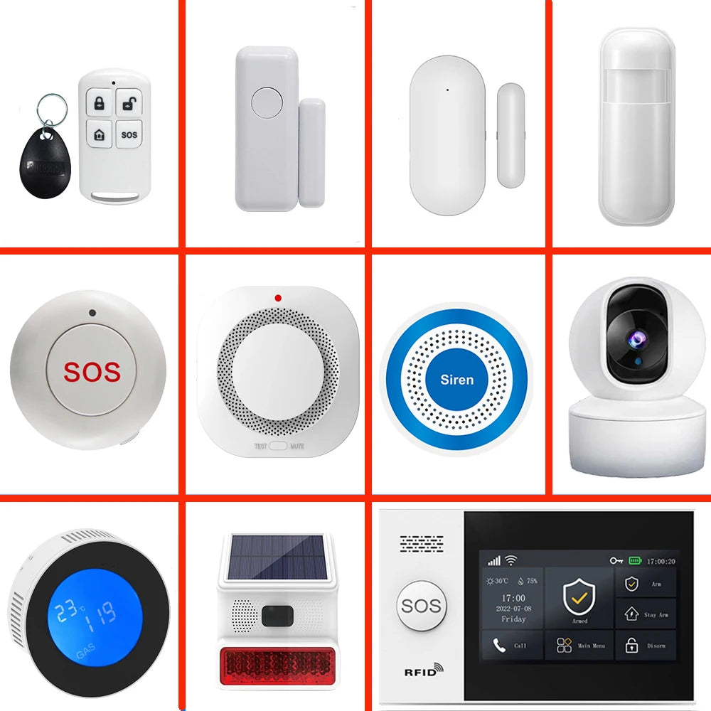 Kit Allarme Casa Wireless PGST 433MHz con Sensore Porta e Connessione WiFi/GSM