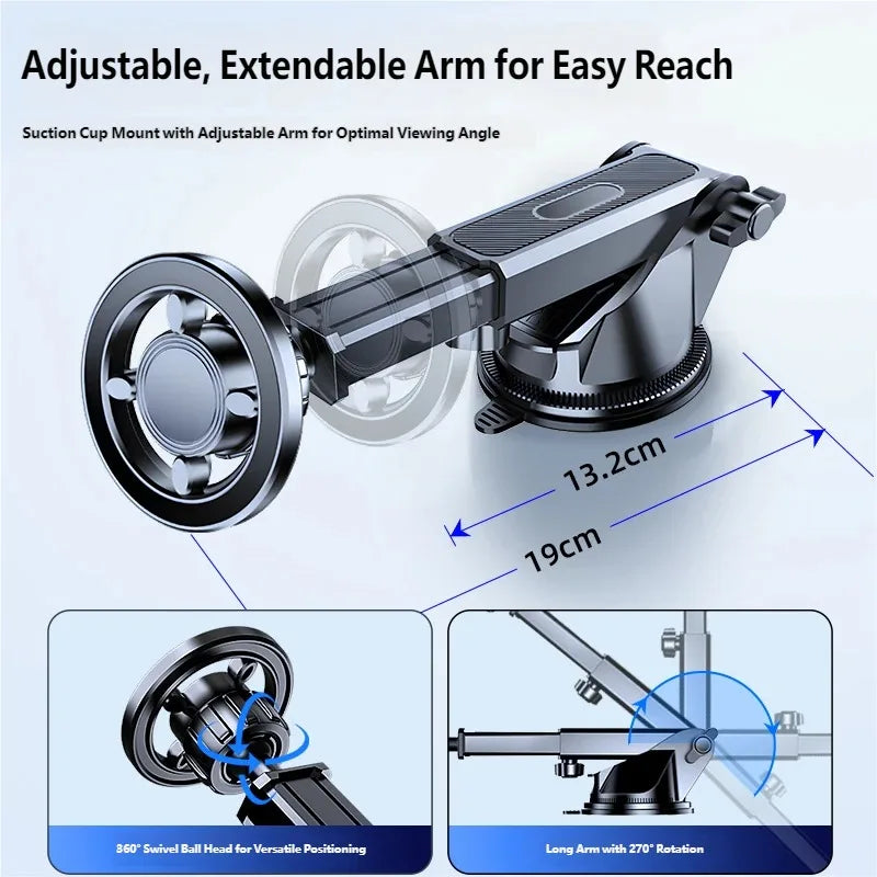 Supporto Magnetico Auto a Ventosa con Gancio