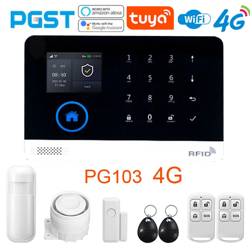 Kit Allarme Casa Wireless PGST 433MHz con Sensore Porta e Connessione WiFi/GSM