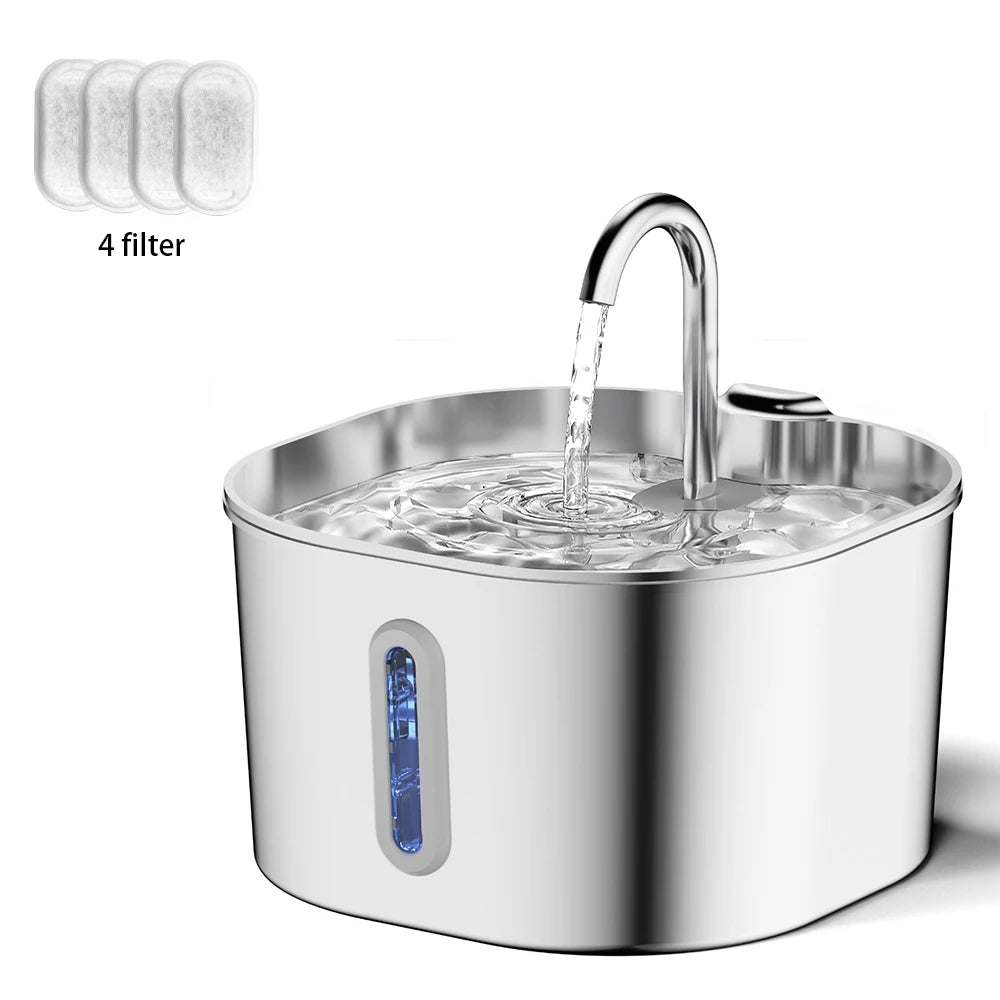 Fontana Automatica in Acciaio Inox per Cani e Gatti | Acqua Sempre Fresca 2,2L
