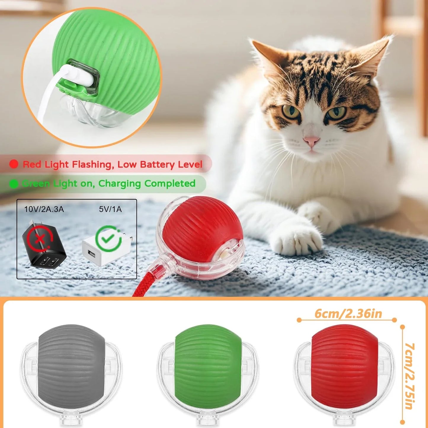 Palla Interattiva Intelligente per Gatti – Gioco Automatico Antinoia